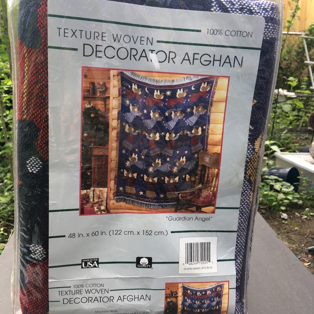Guardian Angel Throw Crown Crafts Afghan Blanket Cotton 48” x 60” New USA - Picture 2 of 3